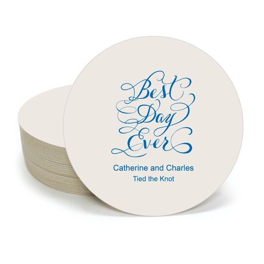 Whimsy Best Day Ever Round Coasters